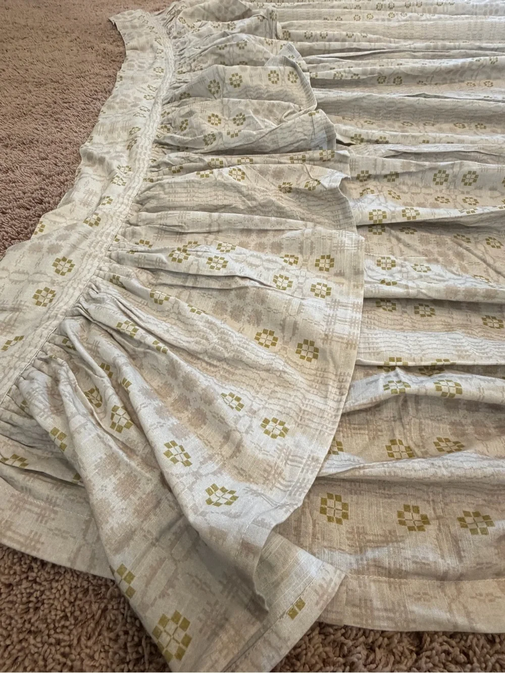 Anthropologie Vera cotton printed valance curtain panel neutral pattern 96 x 50